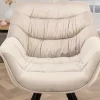 Drehbarer Stuhl THE DUTCH COMFORT champagner beige Samt schwarze Metallbeine