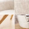 Drehbarer Stuhl UNIQUE beige Chenille Eichenholzbeine mit Armlehne
