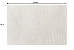 3D strukturierter Kurzflor XXL Teppich WAVE 350x235cm beige Hoch-Tief-Effekt