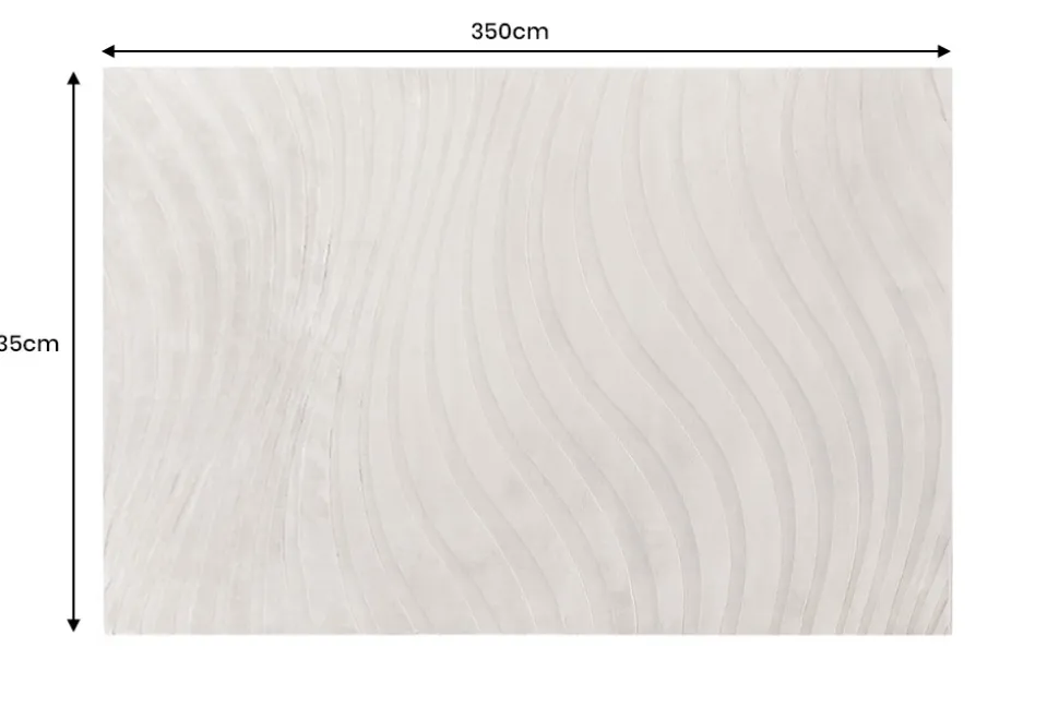 3D strukturierter Kurzflor XXL Teppich WAVE 350x235cm beige Hoch-Tief-Effekt