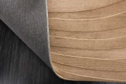 3D strukturierter Kurzflor XXL Teppich WAVE 350x235cm beige Hoch-Tief-Effekt