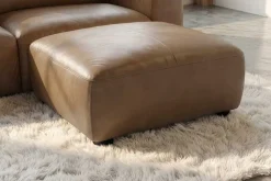 Echtleder Hocker BIG GEORGE 95cm cognac Nosagfederung Taschenfederkern