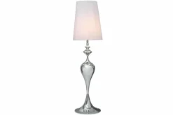 Edle Design Stehlampe LUCIE 160cm silber weiß Barock Stil Stehleuchte