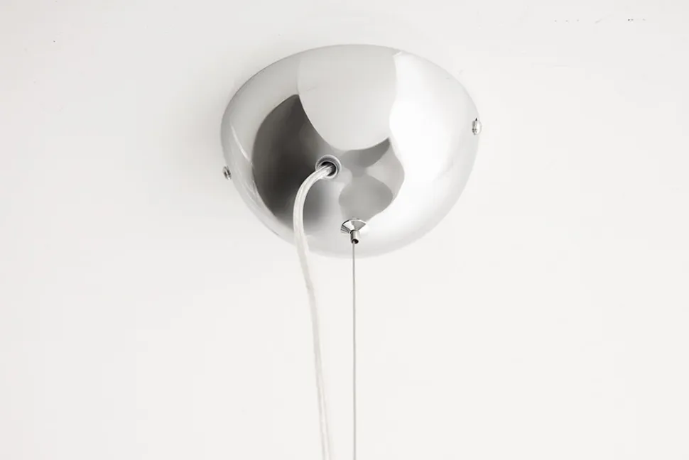 Elegante Design Hängeleuchte GLOW 70cm weiß silber Hängelampe