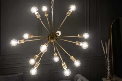 Elegante Hängelampe SPUTNIK 87cm gold mit 14 Leuchtarmen