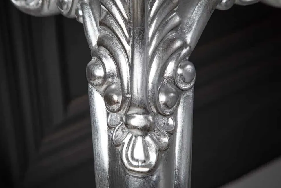 Elegante Konsole VENICE 110cm silber Barock Design Anrichte handgearbeitet