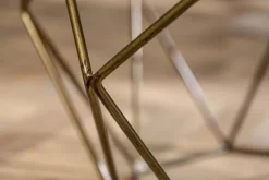 Eleganter Couchtisch DIAMOND 70cm grün messing mit Marmorplatte