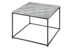 Eleganter Couchtisch ELEMENTS 50cm grau mit polierter Marmor-Platte