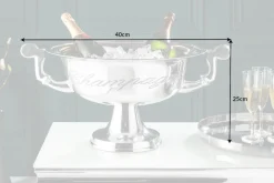 Eleganter Design Sektkühler CHAMPAGNE 40cm silber poliert Flaschenkühler