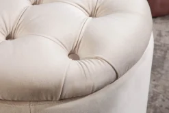 Eleganter Hocker MODERN BAROCK 50cm champagner beige Samt Aufbewahrungkorb