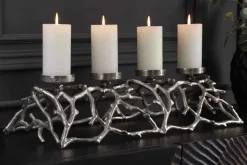 Eleganter Kerzenhalter ABSTRACT 60cm silber für 4 Kerzen
