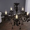 Eleganter Kronleuchter BLACK CRYSTAL 55cm schwarz Acryl 5-armig Lüster