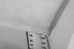 Eleganter Nachttisch EXTRAVAGANCIA 50cm silbergrau Samt Nachtkommode mit Schublade
