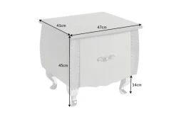 Eleganter Nachttisch EXTRAVAGANCIA 50cm silbergrau Samt Nachtkommode mit Schublade