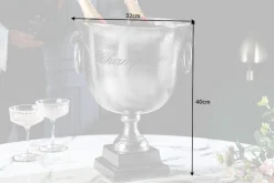 Eleganter Sektkühler CHAMPAGNE 40cm silber Flaschenkühler
