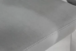 Eleganter Stuhl MODERN BAROCK edel-grau Samt mit Armlehnen und Zierknöpfen