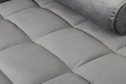 Elegantes Ecksofa COZY VELVET 260cm grau Samt Federkern 3-Sitzer
