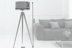 Elegante Stehlampe TRIPOD 145cm schwarz Retro Stehleuchte