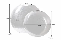 Elegantes Vasen 2er Set ORIENTAL 44cm silber im Grid Hammerschlag Design