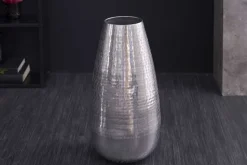 Elegante Vase ORIENT 50cm silber im Grid Hammerschlag Design