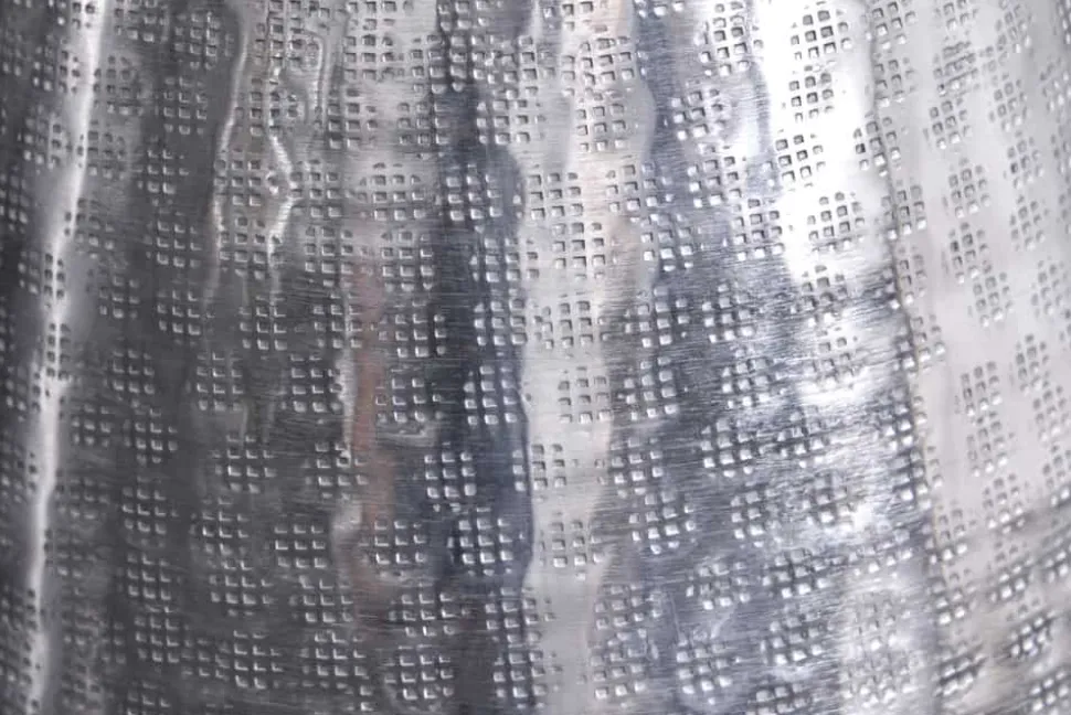 Elegante Vase ORIENT 50cm silber im Grid Hammerschlag Design