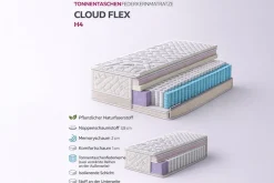 Ergonomische Matratze mit Topper CLOUD FLEX 160x200cm Tonnentaschenfederkern 7-Zonen