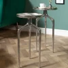 2er Set Beistelltische ABSTRACT 60cm silber Metall rund Shabby Chic Design