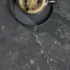 2er Set Beistelltisch ELEGANCE 45cm schwarz Marmor-Design Metallgestell rund
