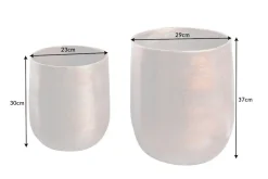 2er Set Blumentopf FLOWERS XL 20/30cm Metall kupfer geflammt