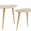 2er Set Couchtisch ELEMENTS 50cm gold Metall Handarbeit