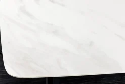 Esstisch MILANO 180cm weiß Marmor Keramik schwarzes Metallgestell