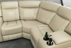 Exklusiver 5er Kinosessel HOLLYWOOD beige Ecksofa Getränkehalter Stauraum
