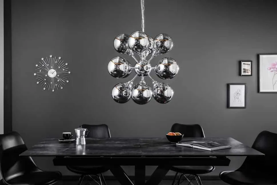 Extravagante Hängeleuchte GALAXY 72cm silber Hängelampe Modern Design