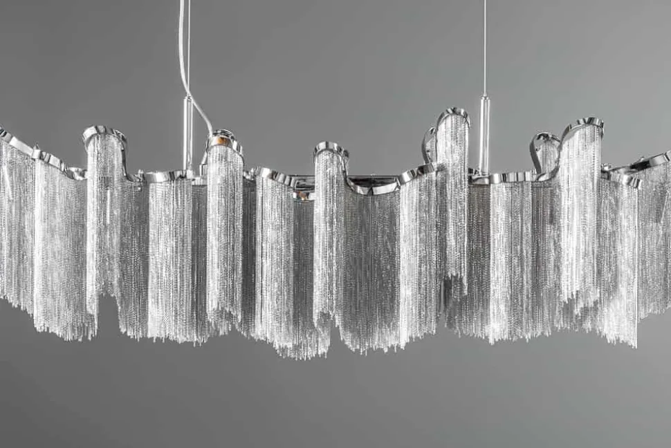 Extravagante Hängeleuchte ROYAL 120cm silber Hängelampe