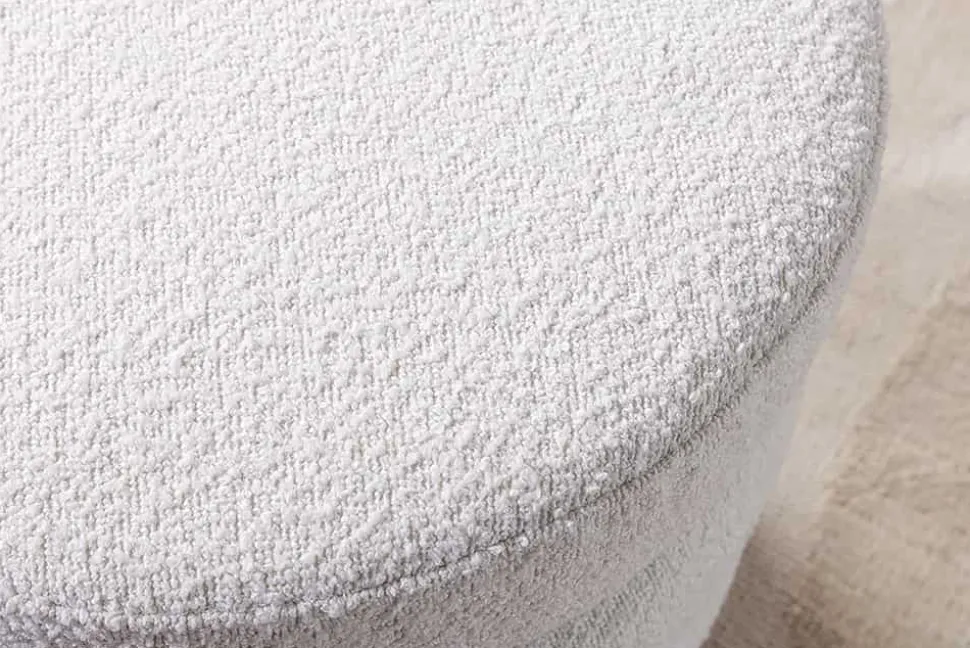Extravagante Polsterbank VOGUE 115cm creme weiß Bouclé Sitzbank mit Stauraum