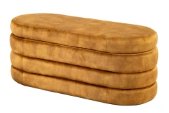 Extravagante Polsterbank VOGUE 115cm senfgelb Samt Sitzbank mit Stauraum