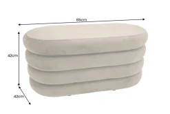 Extravagante Polsterbank VOGUE 85cm champagner Samt Sitzbank mit Stauraum
