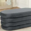 Extravagante Polsterbank VOGUE 85cm grau Samt Sitzbank mit Stauraum