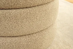 Extravagante Polsterbank VOGUE 115cm taupe Bouclé Sitzbank mit Stauraum