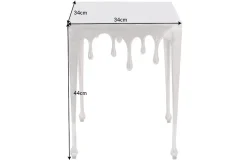 Extravaganter Beistelltisch LIQUID LINE S 34cm silber Tropfen-Design