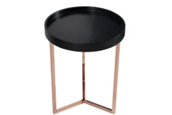 Extravaganter Beistelltisch MODULAR 40cm matt schwarz kupfer rund inkl. Tablett