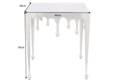 Extravaganter Couchtisch LIQUID LINE L 46cm silber Tropfen-Design