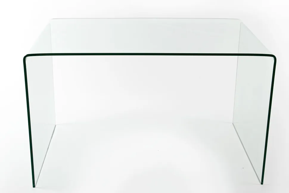 Extravaganter Glas Schreibtisch FANTOME 120cm transparent Esstisch Ganzglastisch