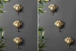 Extravagantes Kleiderhaken 3er Set THREE APES 25cm gold Handarbeit