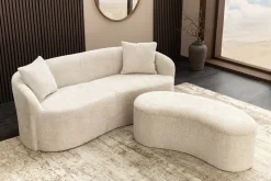 Extravagantes Sofa ELEMENTAL 180cm champagner beige Feinstrick Bouclé 2-Sitzer