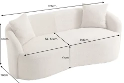 Extravagantes Sofa ELEMENTAL 180cm champagner beige Feinstrick Bouclé 2-Sitzer