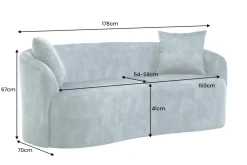 Extravagantes Sofa ELEMENTAL 180cm petrol Samt 2-Sitzer Couch mit Federkern