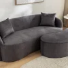 Extravagantes Sofa ELEMENTAL 180cm graphit grau Samt 2-Sitzer Couch organische Form