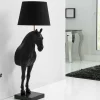 Extravagante Stehlampe BLACK BEAUTY 130cm schwarz Pferdefigur