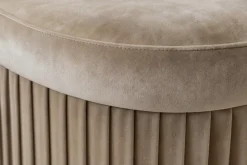 Faltbare Polsterbank ÉLAN 80cm champagner greige Samt Sitzbank mit Stauraum